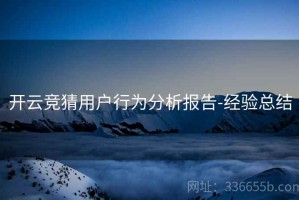 开云竞猜用户行为分析报告-经验总结