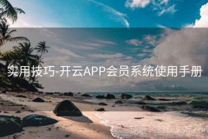 实用技巧-开云APP会员系统使用手册